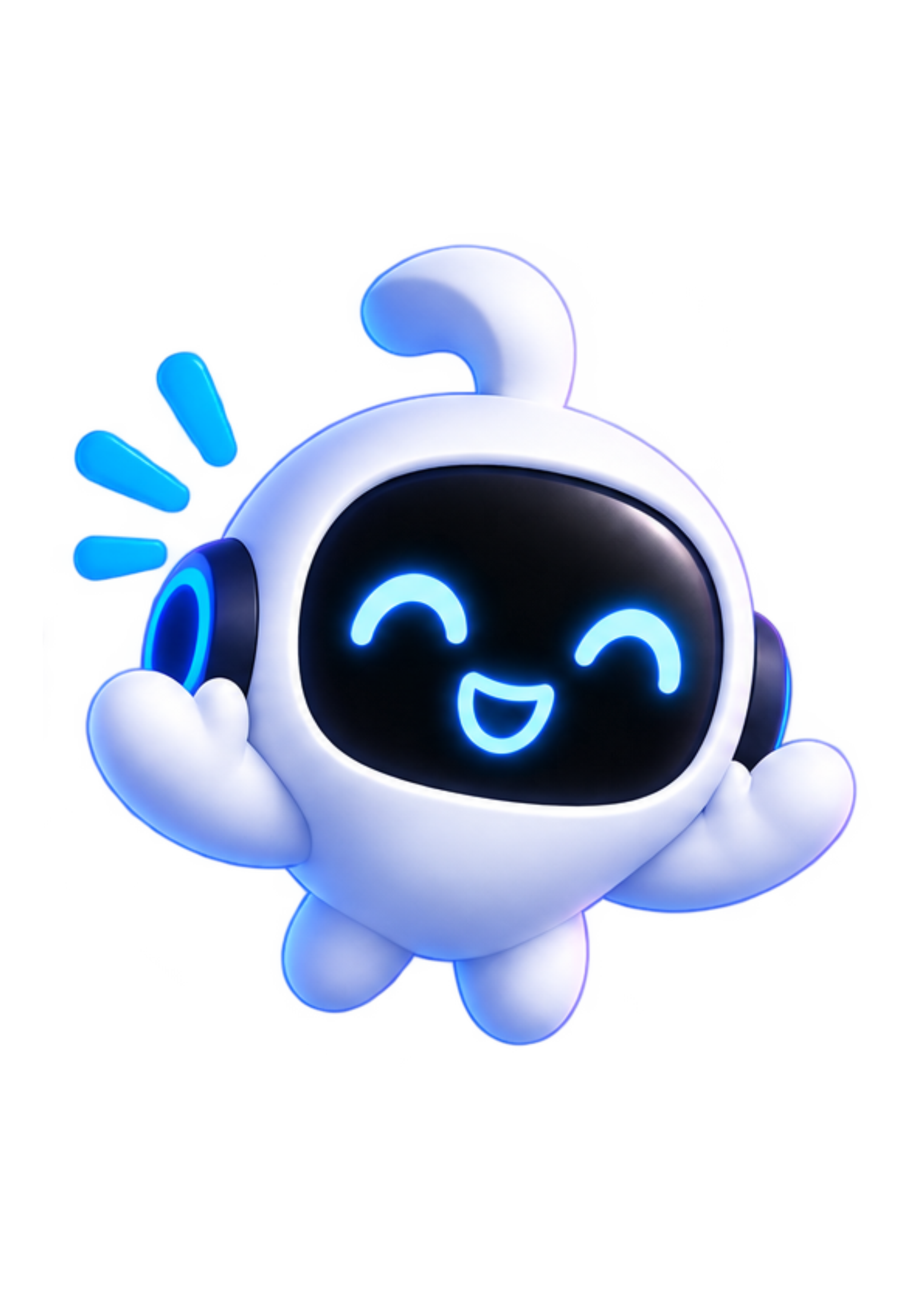 Phingo, o mascote inteligente de notificações, com os braços abertos